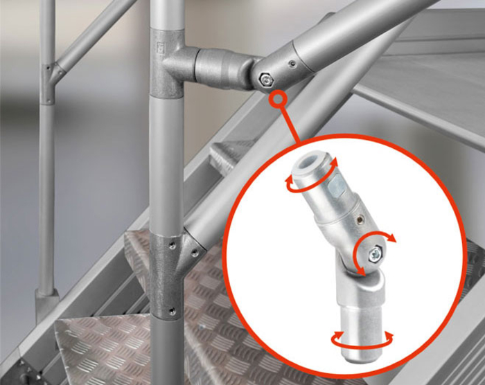 Los conectores de tuberías ajustables garantizan la máxima libertad de diseño