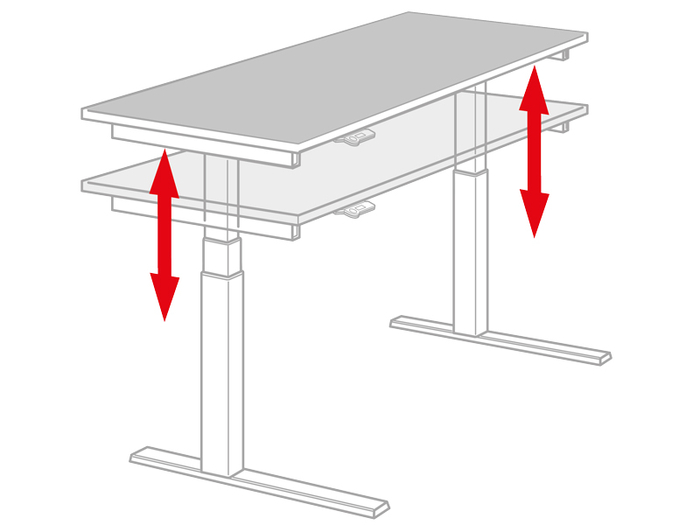 Columnas elevadoras para mobiliario y oficinas